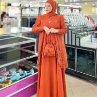 Gamis Terbaru Lebaran Mewah | Dress Gamis Maxi Brokat Bahan Ceruty Babydoll Pull Puring Adem dan Tre