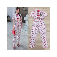 M12 งานป้าย Stylista Set เซ็ทเสื้อ+กางเกง ลายดอก ชุดตรุษจีน ชุดกี่เพ้า สำหรับผู้หญิง เสื้อผ้าแฟชั่นผ