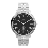Timex Jam Tangan Pria Timex Waterbury TW2Y23300 Metropolitan Sub-Second Black Dial Stainless Steel S