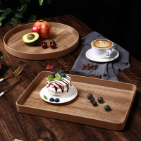 茶盤 茶具木紋茶盤托盤子高級感小餐盤ins 風顏值早餐甜品杯子家用托盤