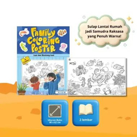 Family Coloring Poster Laut dan Binatang Laut Pasar Malam Kota Dan Kendaraan Hewan & Kebun Binatang 