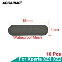 Aocarmo 10Pcs/Lot Top Bottom Dust Net Ear Speaker Loudspeaker Dust Mesh Grid With Adhesive For Sony Xperia XZ1 XZ2 XZ2P 15x4mm