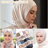 RAHM FASHION NO090 -Hijab Pashmina Crinkle Shawl memimpin trend fashion Kusut Jilbab Rawis Lavanya Y