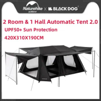 Naturehike &amp; Blackdog 2 Room &amp; 1 Hall Automatic Tent Camping UPF50+Sun Protection Quick-opening Tent 15D Waterproof Large Tents