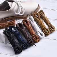 1 Pair Cotton Shoe Laces Precision Weaving Round Shoelaces Waxing Waterproof Used For Martin Boots Casual Leather Shoes Shoelace