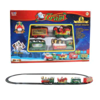Christmas electric rail car Set Locomotive Train Toy and Track Set with Railway Tracks Electric Train Toys Around The Christmas