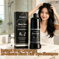 4-in-1 Black Hair Dye Shampoo | 10-Minute Natural Black Hair, No Mess, No Salon Needed