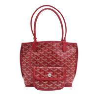 【二手名牌BRAND OFF】GOYARD 高雅德 紅色 塗層帆布 Anjou Mini 肩背包 托特包