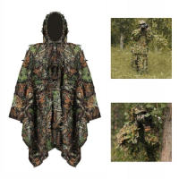Camouflage Hunting Clothes Airsoft Sniper Clothing Ghillie Suit Army Uniform Men Jungle Woodland Combat Suit