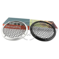 For 8" Inch Speaker Grill Conversion Net Cover Car Audio Decorative Circle Full Metal Mesh Grille Black/Silvery 220mm