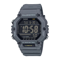 【CASIO 卡西歐】運動電子男錶 鐵灰 膠質錶帶 防水100米 LED照明 AE-1600H(AE-1600H-8B)