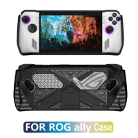 Silicone Protective Cover for ASUS ROG Ally Case Soft Shockproof TPU Handheld Game Console Shell Full Protection with Stand Base