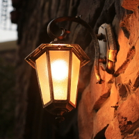花園別墅燈歐式庭院燈陽臺燈防水墻壁燈復古六角戶外燈室外壁燈
