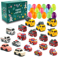 Prefilled Easter Eggs with Toys Pull Back Cars - 20 PCS Plastic Easter Eggs with Pull Back Engineeri