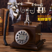 美琪 創意復古電話時尚實木歐式仿古電話機 家用座機工藝禮品老式電話機