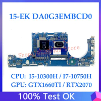 L98750-001 L98755-601 For HP 15-EK Laptop Motherboard DA0G3EMBCD0 With I5-10300H / I7-10750H CPU GTX1660TI / RTX2070 100% Tested