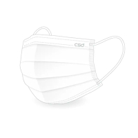 【CSD 中衛】雙鋼印醫療口罩-Simply white 兒童款平面白耳帶(30片/盒)