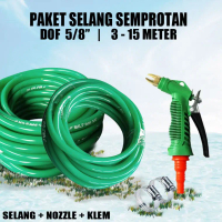NIMUNA STAR Selang Air Set Semprotan Lengkap 5/8 Inci 3–15 Meter Dengan Kepala Semprot Kuat dan Klem
