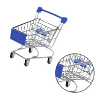 Mini Shopping Carts Toy Shopping Trolley Toy Storage Container Toys Size L Dark Blue
