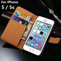 for Apple iPhone 5 5s Luxury case Split Flip leather phone Protective sleeve Cards With Stand Cover Cases black iPhone5 iPhone5s