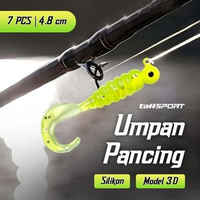 TaffSPORT Umpan Pancing Cacing Soft Bait Fishing Lure 1.75g 7 PCS Hijau