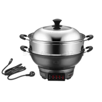 Electric Wok Frying Pan Household Electric Cooker Cast Iron Steaming Stew Integrated Cooker Versatile Cooking Tool Durable
