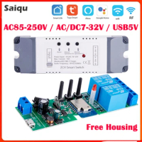 2Channel Tuya Smart Life Remote Control Wireless Wifi Switch Module DC7-32V AC85-250V Relay Module Work With Alexa Google Home