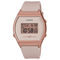 【CASIO 卡西歐】卡西歐酒桶型膠帶電子錶-古銅金(LW-204-4A)