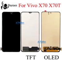 Amoled / Oled / TFT Black 6.56 " For Vivo X70 X70T V2133A V2104 LCD Display Touch Screen Digitizer Assembly Replacement