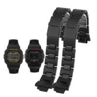 Modified Plastic Steel Watch Strap for Casio DW6900 DW-6900 9600 DW5600 DW-5600 GW-M5610 GW-5000 Bracelet Watchband Black 16mm