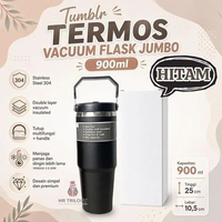 Tumblr Termos Vacuum Flask Jumbo 900ml Stainless Steel 304 Tumbler Handle Mobil Double Layer Premium