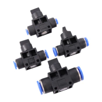 HVFF Pneumatic Quick Connector Quick Plug Hose Air Hose Manual Valve Gas Switch Controller PU Hose 4 6 8 10 12mm 2 Way Fitting