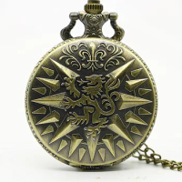 Hear Me Roar LANNISTER Theme Bronze Quartz Pocket Watch Pendant A Song of Ice and Fire Related Product Men Women Fob Watch Gift