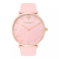 Olivia Burton Jam Tangan Wanita Olivia Burton Celestial 24000069 Ladies Pink Dial Pink Leather Strap