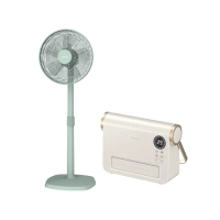 【Philips 飛利浦】14吋DC扇超值組-石磨烯壁掛陶磁電暖器+14吋DC擺頭扇(AHR3126FX+HLE100)