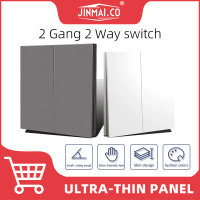 JINMAI Suis Kawalan Dwi 2 Geng Panel PC Ultra Nipis 86mm x 86mm Soket Dinding Jenis 86 untuk Hiasan