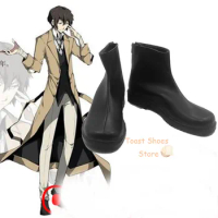 Anime Stray Dogs Dazai Osamu Cosplay Shoes Comic Anime for Con Carnival Party Cosplay Costume Prop Handsome Cool Boots