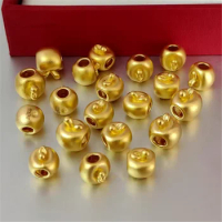 1pcs Pure 999 24K Yellow Gold Women 3D Lucky Apple Bead Pendant 0.15-0.2g