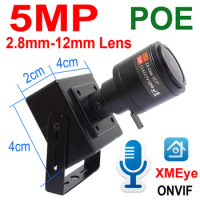 5MP POE Mini Camera 2.8mm-12mm Lens Ip Audio Cctv Security Video Surveillance IPCam Onvif Cctv HD Network Xmeye Home POE Camera