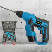 Cordless Rotary Hammer Drill Multifunctional Rechargeable Electric Hammer Impact Function Perforator 12V Battery