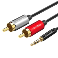 VEGGIEG RCA Cable 2RCA To 3.5 Audio Cable 3.5Mm Jack Rca Aux Cable For Phone Edifer Home Theater DVD 2RCA Audio Cable