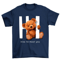 Hi teddy bear S-XXL tshirt woman T shirt Women Men T Shirt shirt female T-shirt Korean style Cotton
