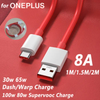 Oneplus Original Cable 100W Supervooc Dash Warp Charge Type C Fast Charging Cabel One Plus 11 5G 10 Pro 10T Nord 2T 9RT 9 8 T 7
