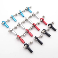 4PCS Tie Rod End 2mm Linkage Rod End Metal Ball Head M2 Push Pull Rod End Joint for RC Car Boat Airplane Helicopter Model
