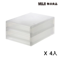 【MUJI 無印良品】PP盒/薄型/2段/正反疊(4入組)