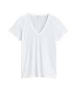 เสื้อยืดผู้หญิง รุ่น The Slub Vee สี White