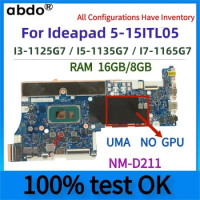 NM-D211.For Lenovo Ideapad 5-15ITL05 Laptop Motherboard.With CPU I3/I5-1135G7/I7-1165G7 RAM 16GB /8GB.100% test OK