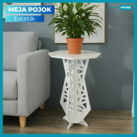 Meja Pojok Estetik Vas Bunga Bahan WPC Meja Sudut Pot Bunga Ruang Tamu Minimalis