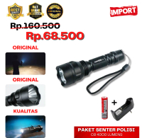 Paket set senter polisi Taffware C8 4000 lumens super terang