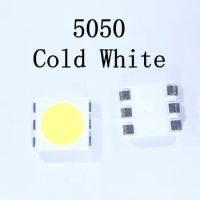1000pcs X Led Lamp Diode SMD LED 5050 Cold White 18LM 60mA 3V 0.18W 10000K Free Shipping SMT Reel